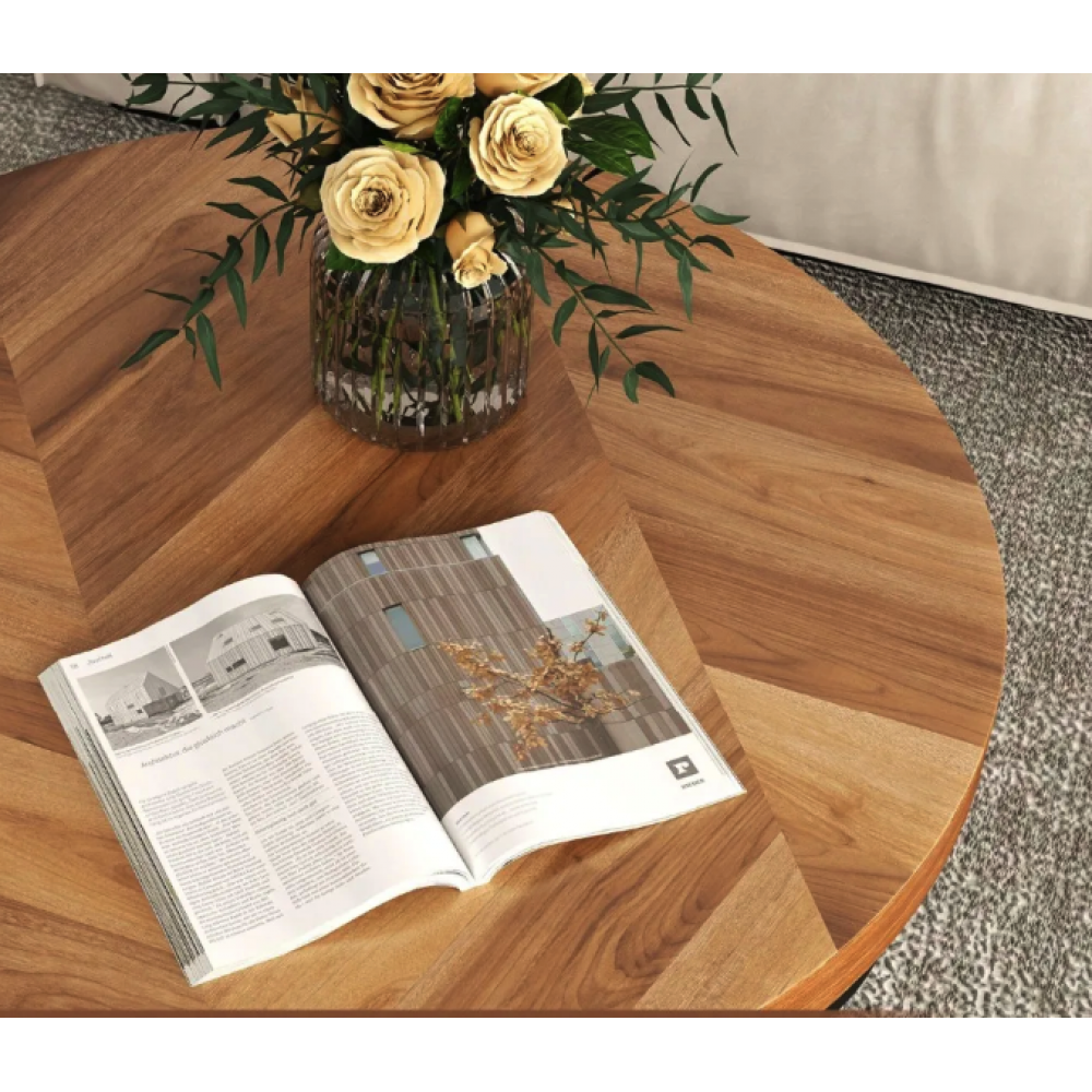 Журнальный столик Costway Leo с металлическим основанием в стиле Loft