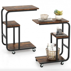 Журнальний столик приставний Costway Tavolino 2шт в стилі Loft