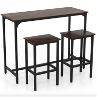 Барний стіл та 2 барні стільці Costway Hoobro в стилі Loft