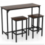 Барний стіл та 2 барні стільці Costway Hoobro в стилі Loft