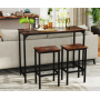Барний стіл та 2 барні стільці Costway Hoobro в стилі Loft