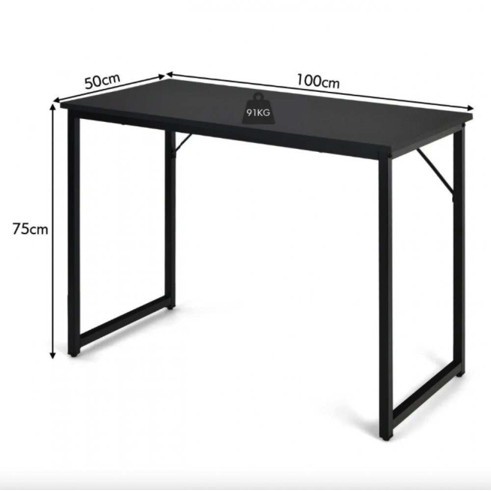 Письменный стол Costway Homart с стальным каркасом черный
