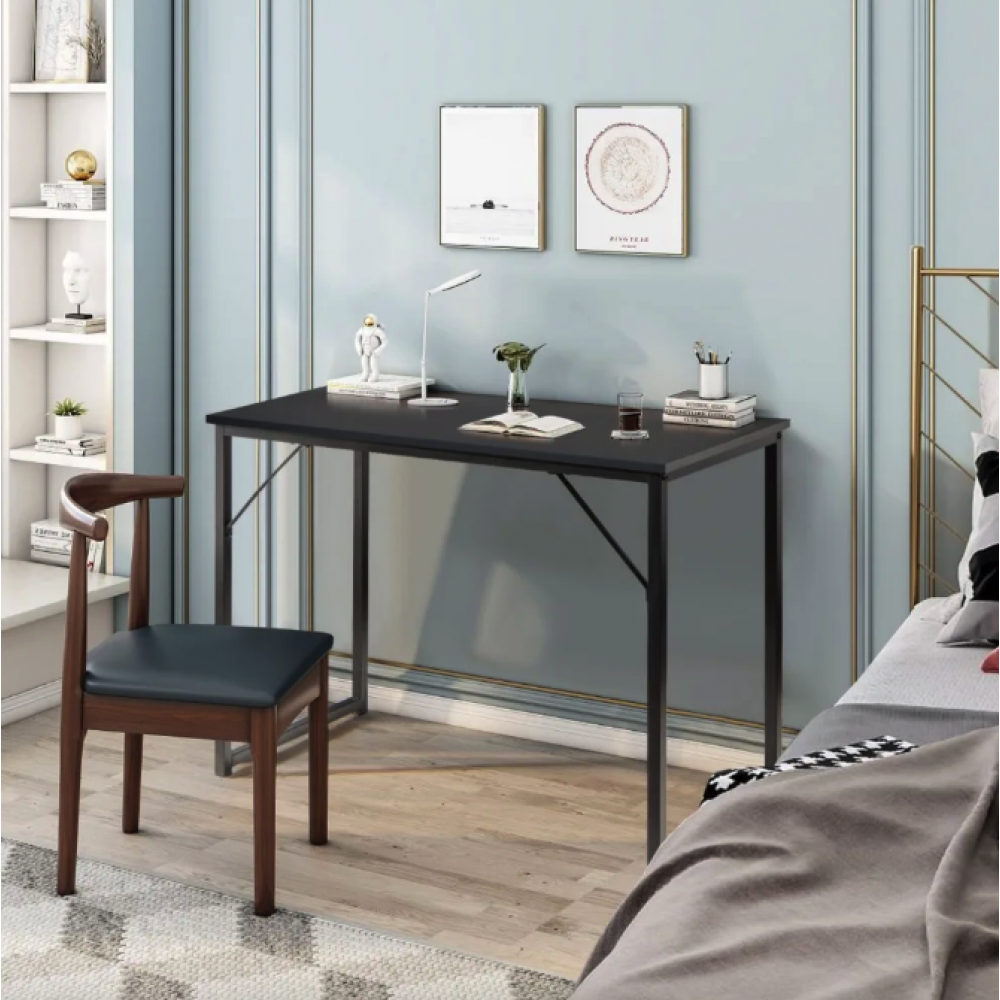 Письменный стол Costway Homart с стальным каркасом черный