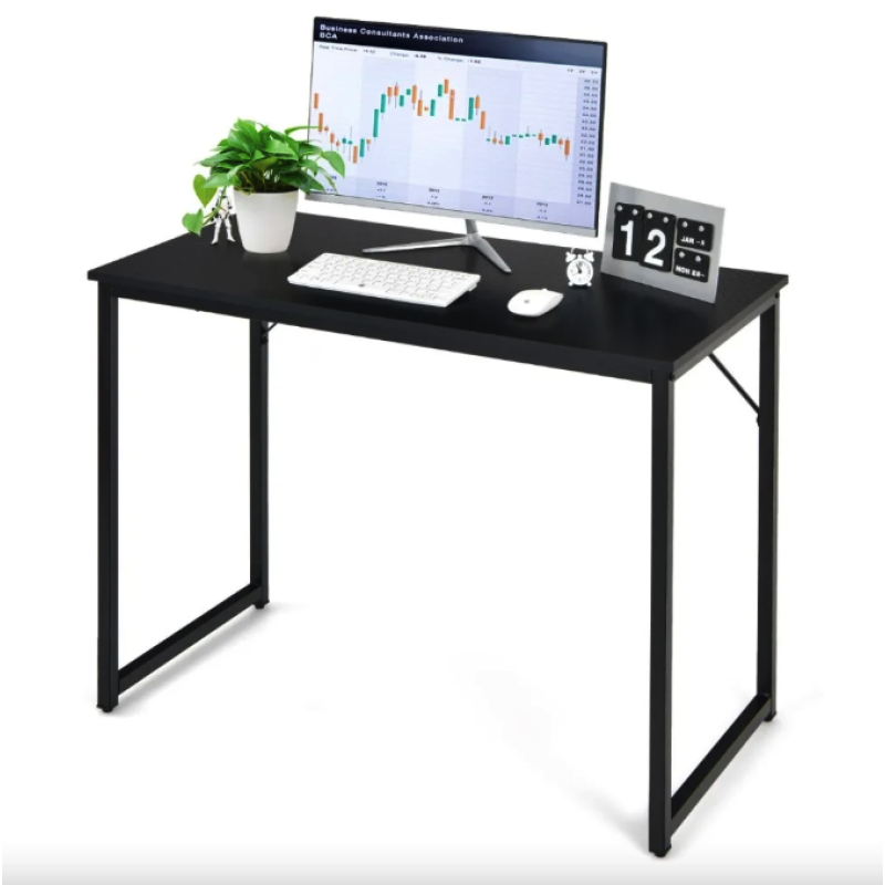 Письменный стол Costway Homart с стальным каркасом черный