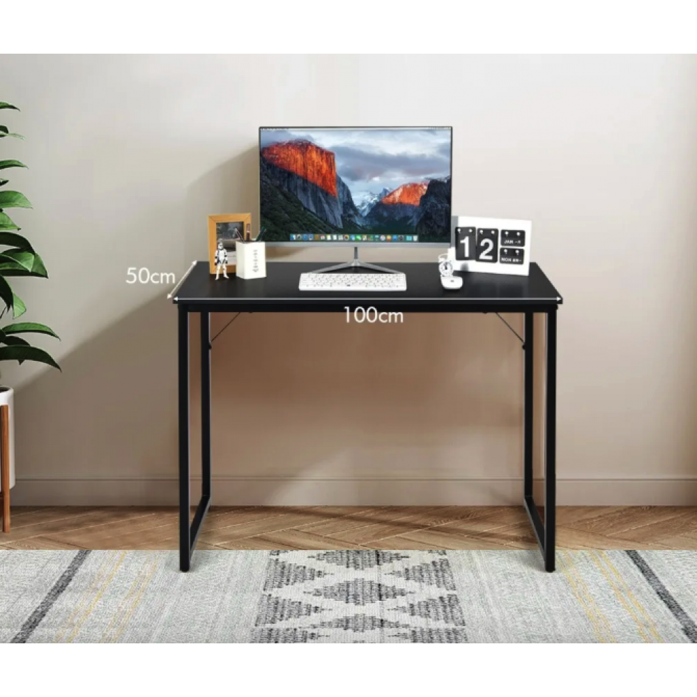 Письменный стол Costway Homart с стальным каркасом черный