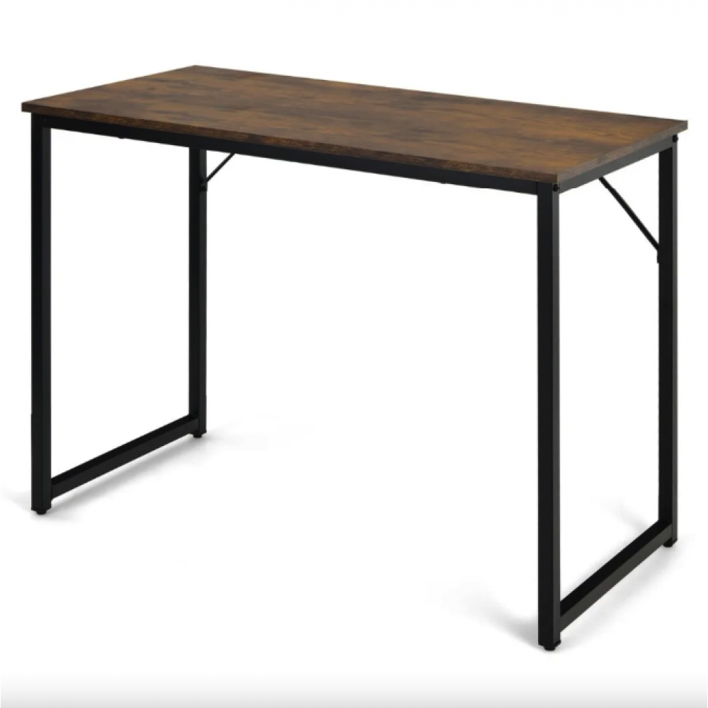 Письмовий стіл Costway Homart із сталевим каркасом коричневий
