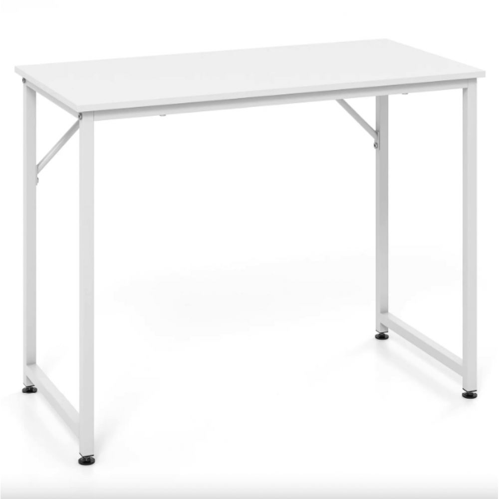 Компьютерный стол Costway Helena с металлическим каркасом белый
