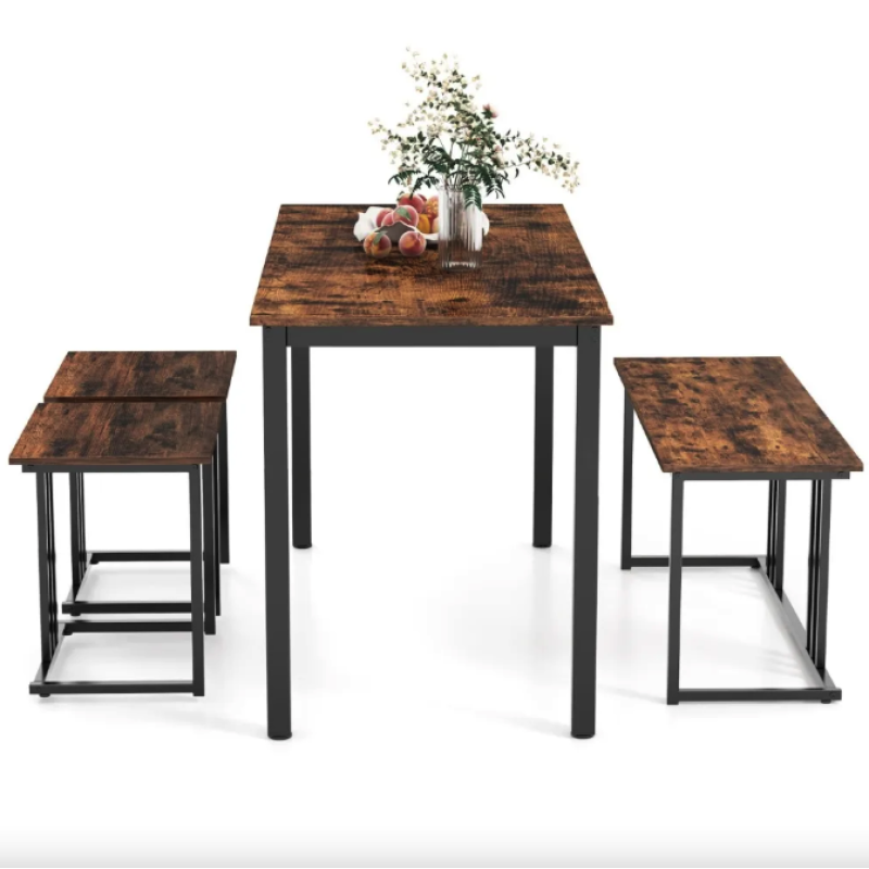 Комплект Costway Decima обідній стіл зі стільцями в стилі Loft коричневий