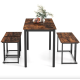 Комплект Costway Decima обідній стіл зі стільцями в стилі Loft коричневий