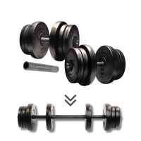 Гантелі Elitum 2 х 21 кг з подовжувачем грифа для штанги