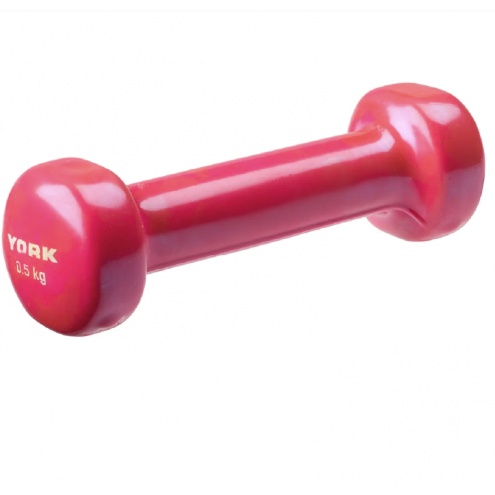 Гантелі для фітнесу вінілові круглі York Fitness 2х0,5 кг рожевий