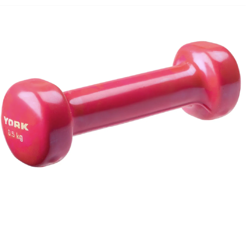 Гантелі для фітнесу вінілові круглі York Fitness 2х0,5 кг рожевий