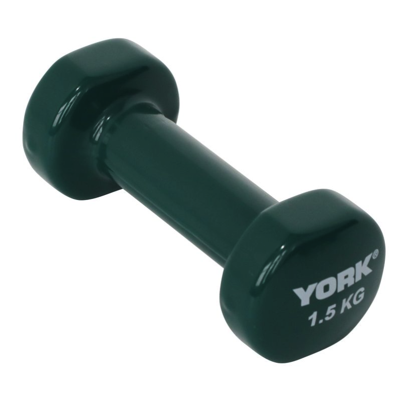 Гантелі для фітнесу вінілові круглі York Fitness 2х1,5 кг зелений