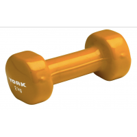 Виниловые круглые гантели для фитнеса York Fitness 2×2 кг, жёлтые