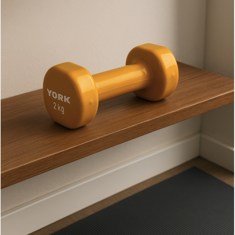 Гантелі для фітнесу вінілові круглі York Fitness 2х2 кг жовтий
