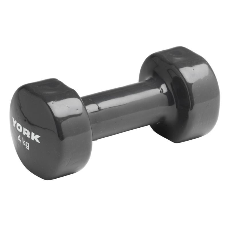 Виниловые круглые гантели для фитнеса York Fitness 2×4 кг, серые