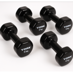 Виниловые круглые гантели для фитнеса York Fitness 2×5 кг, чёрные