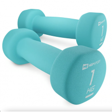 Неопреновые круглые гантели для фитнеса Hop-Sport HS-V010DR 2x1 кг бирюзовые