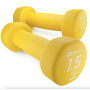 Неопреновые круглые гантели для фитнеса Hop-Sport HS-V015DR 2x1,5 кг жёлтые
