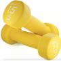 Неопреновые круглые гантели для фитнеса Hop-Sport HS-V015DR 2x1,5 кг жёлтые