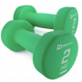 Неопреновые круглые гантели для фитнеса Hop-Sport HS-V020DR 2x2 кг зелёные