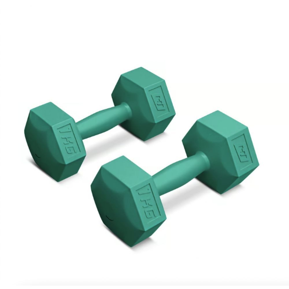 Гантели для фитнеса композитные Hop-Sport HS-C010DS 2×1 кг бирюзовые