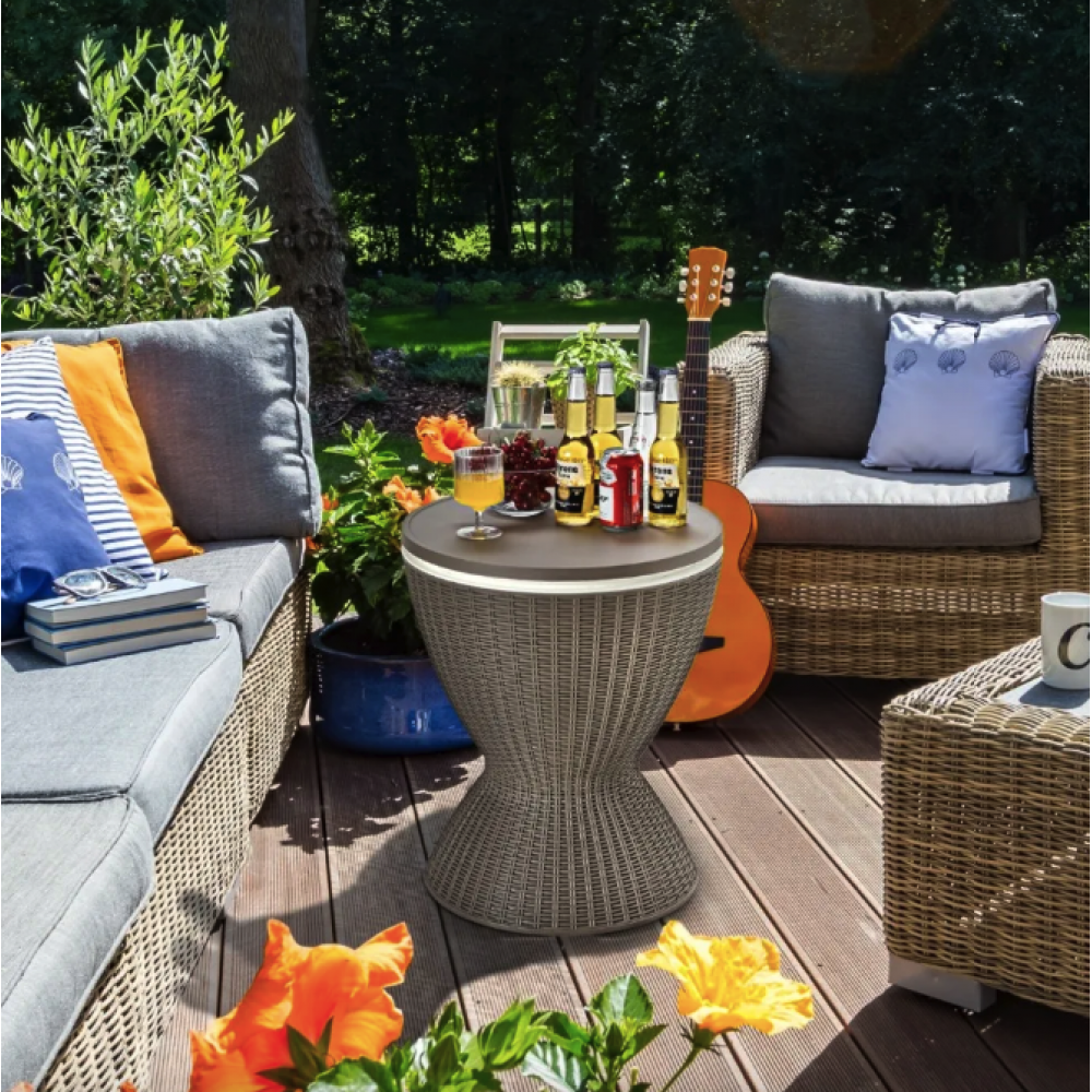 Стол-холодильник Costway Curver с регулируемой высотой 30L коричневый