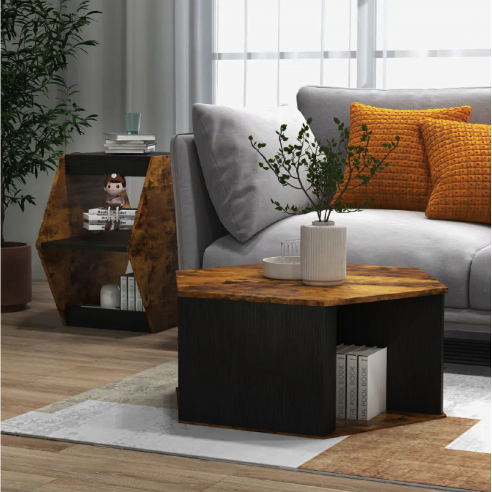 Комплект журнальних столиків Costway Neka шестикутний