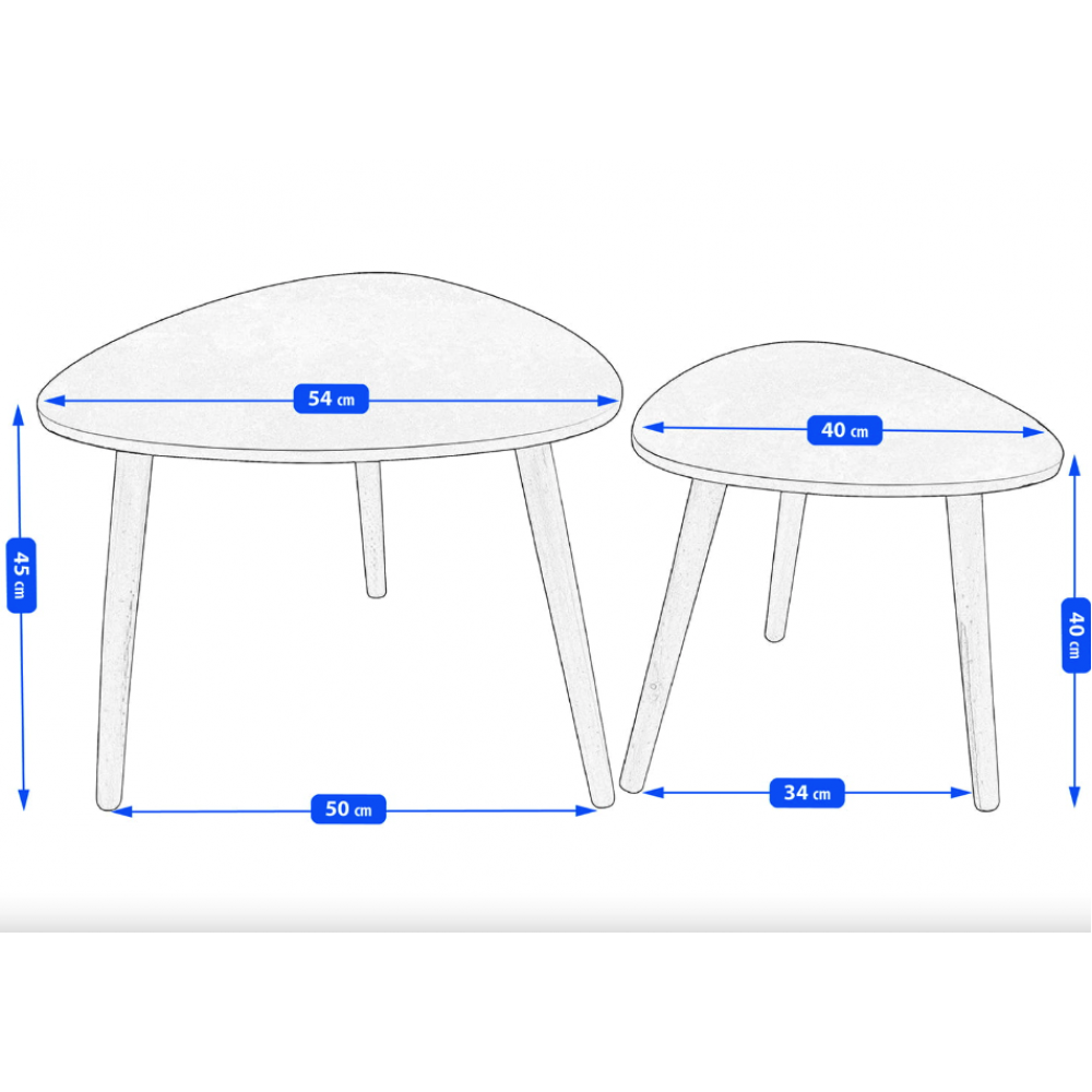 Комплект журнальних столиків Jumi Sinsey коричнево-чорний
