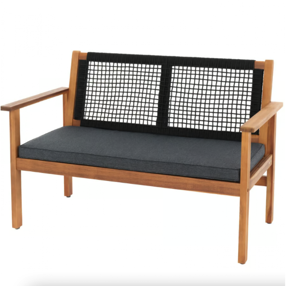 Садовая скамья Di Volio Teracina со спинкой чорная