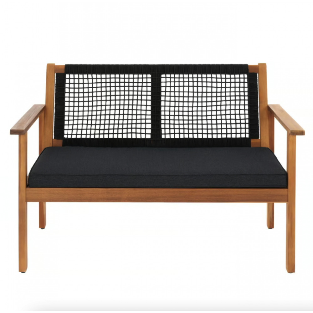 Садовая скамья Di Volio Teracina со спинкой чорная