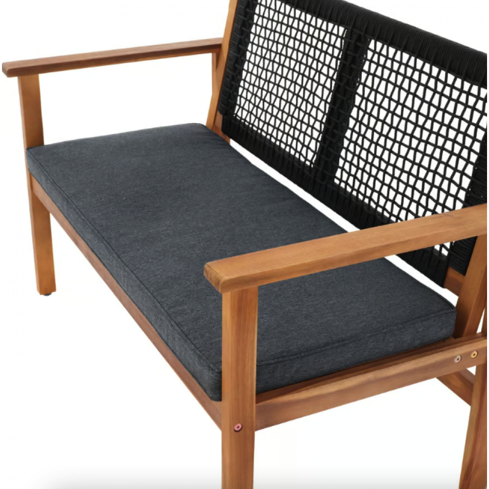 Садовая скамья Di Volio Teracina со спинкой чорная