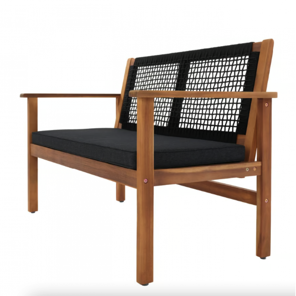 Садовая скамья Di Volio Teracina со спинкой чорная