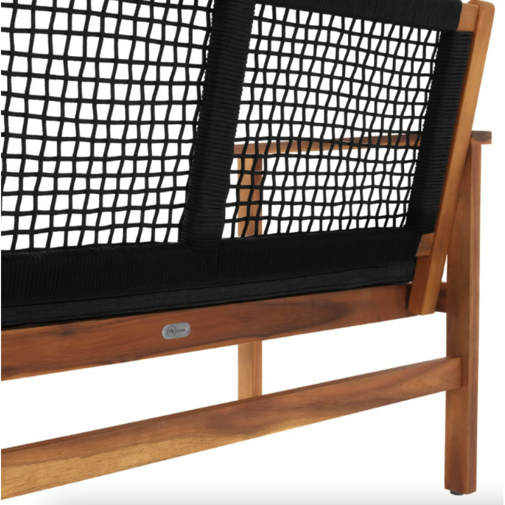 Садовая скамья Di Volio Teracina со спинкой чорная