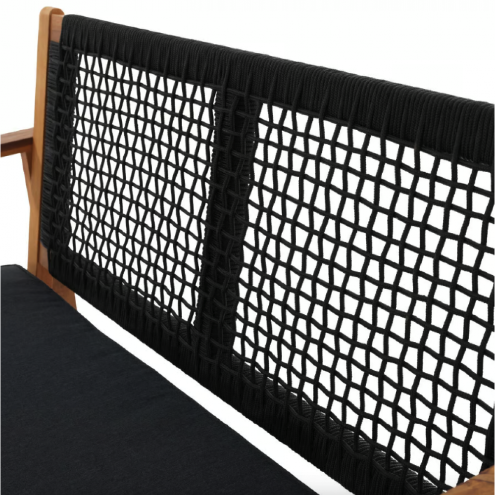 Садовая скамья Di Volio Teracina со спинкой чорная