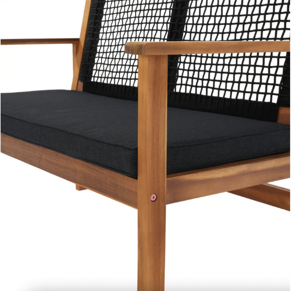 Садовая скамья Di Volio Teracina со спинкой чорная