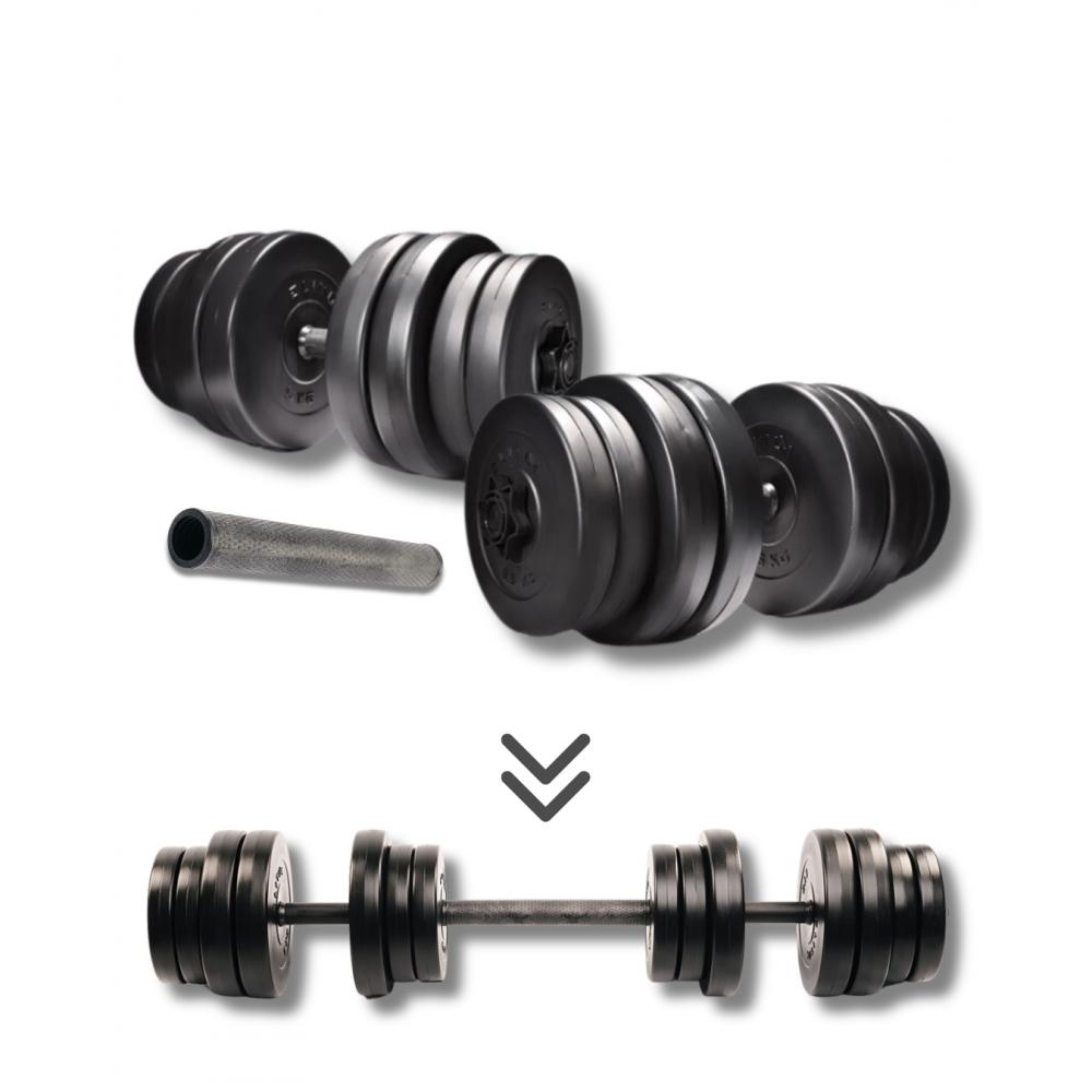 Гантели Elitum 2 х 31 кг с удлинителем грифа для штанги