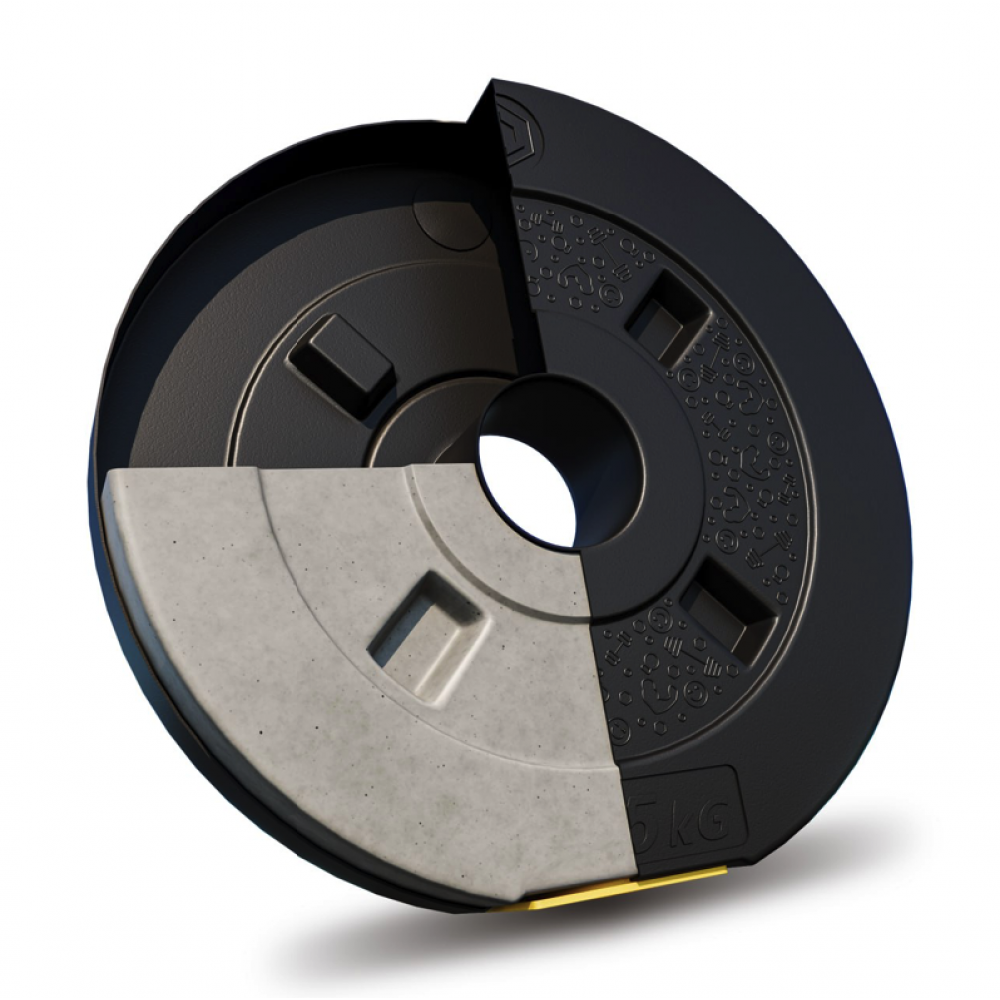 Набір композитних дисків Besport PowerPro 59 кг з 2 гантельними грифами