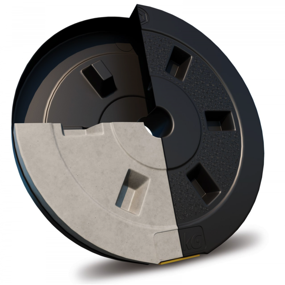 Набір композитних дисків Besport PowerPro 59 кг з 2 гантельними грифами