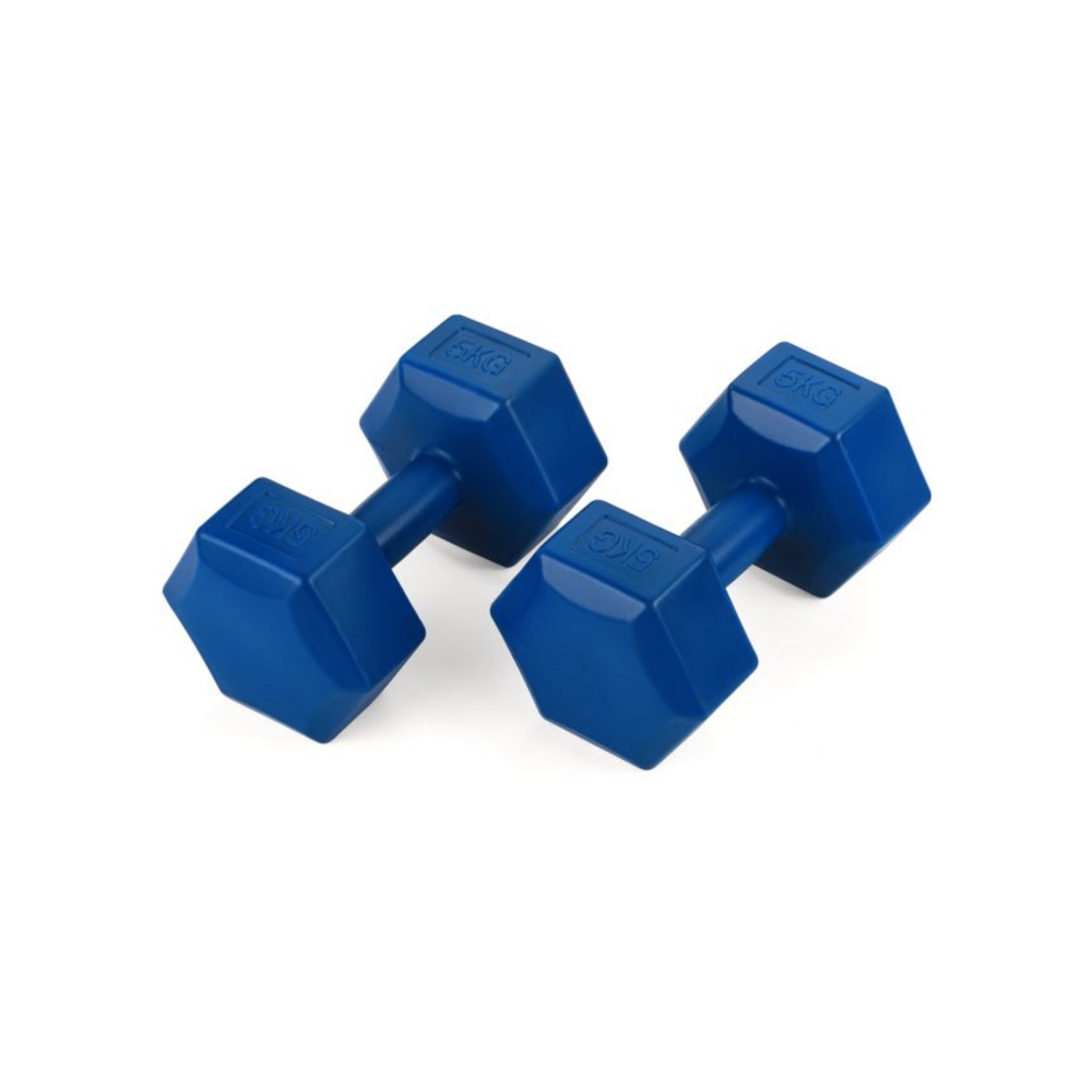 Композитные гантели для фитнеса Gymtek 2×5 кг тёмно-синие