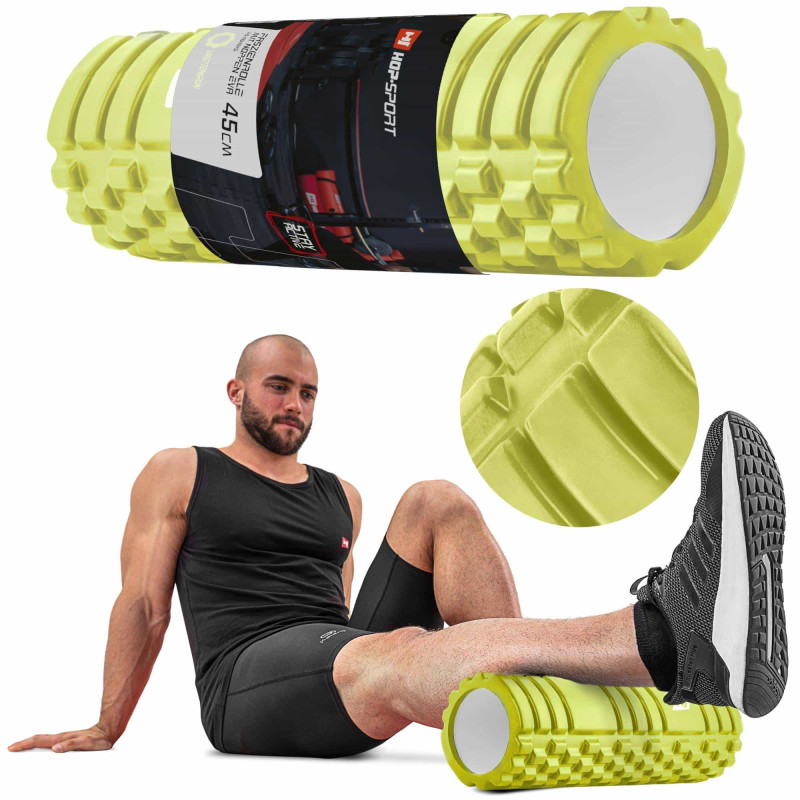Роллер массажер (валик, ролик) Hop-Sport EVA 45см салатовый