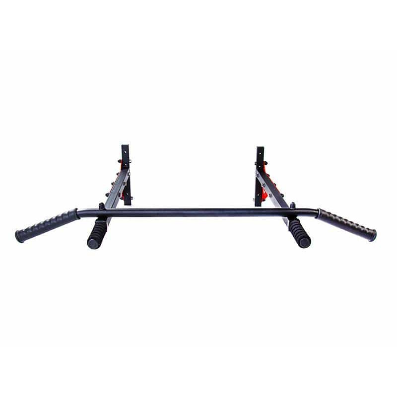 Турнік настінний Besport BS-T0202 з 4 ручками чорно-червоний