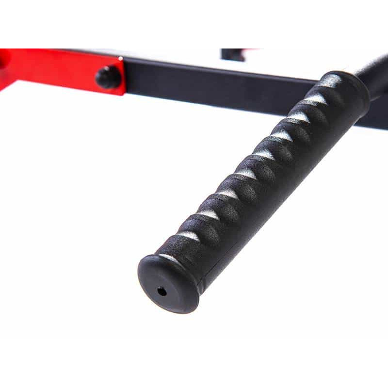 Турнік настінний Besport BS-T0202 з 4 ручками чорно-червоний
