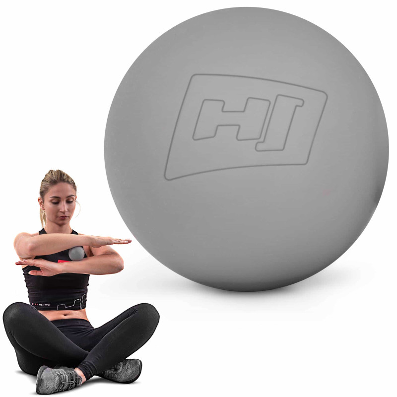 Силиконовый массажный мяч 63 мм Hop-Sport HS-S063MB серый