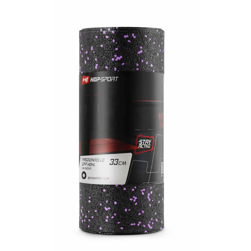 Роллер массажер (валик, ролик) гладкий Hop-Sport EPP 33см HS-P033YG черно-фиолетовый