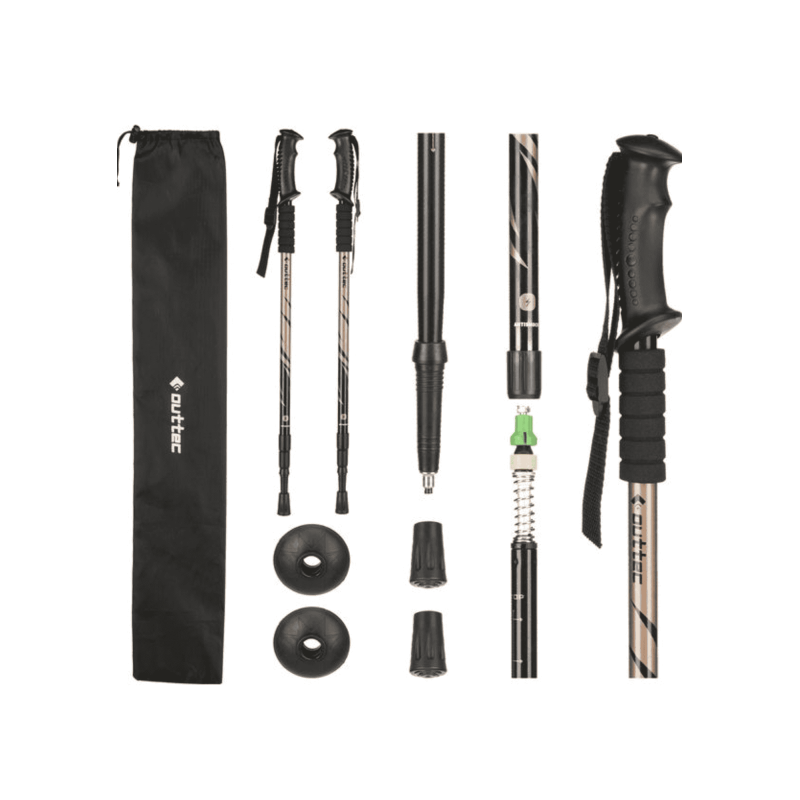 Трекинговые палки Outtec алюминиевые 3-х секционные 65-135см Anti-shock