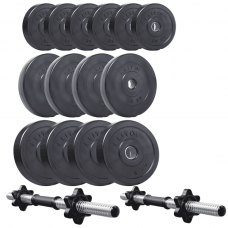 Набор композитных дисков Elitum Titan 39 кг с 2 гантельными грифами