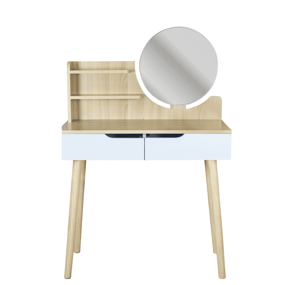 Туалетний столик Jumi SCANDI на 2 шухляди із дзеркалом, світлий бук