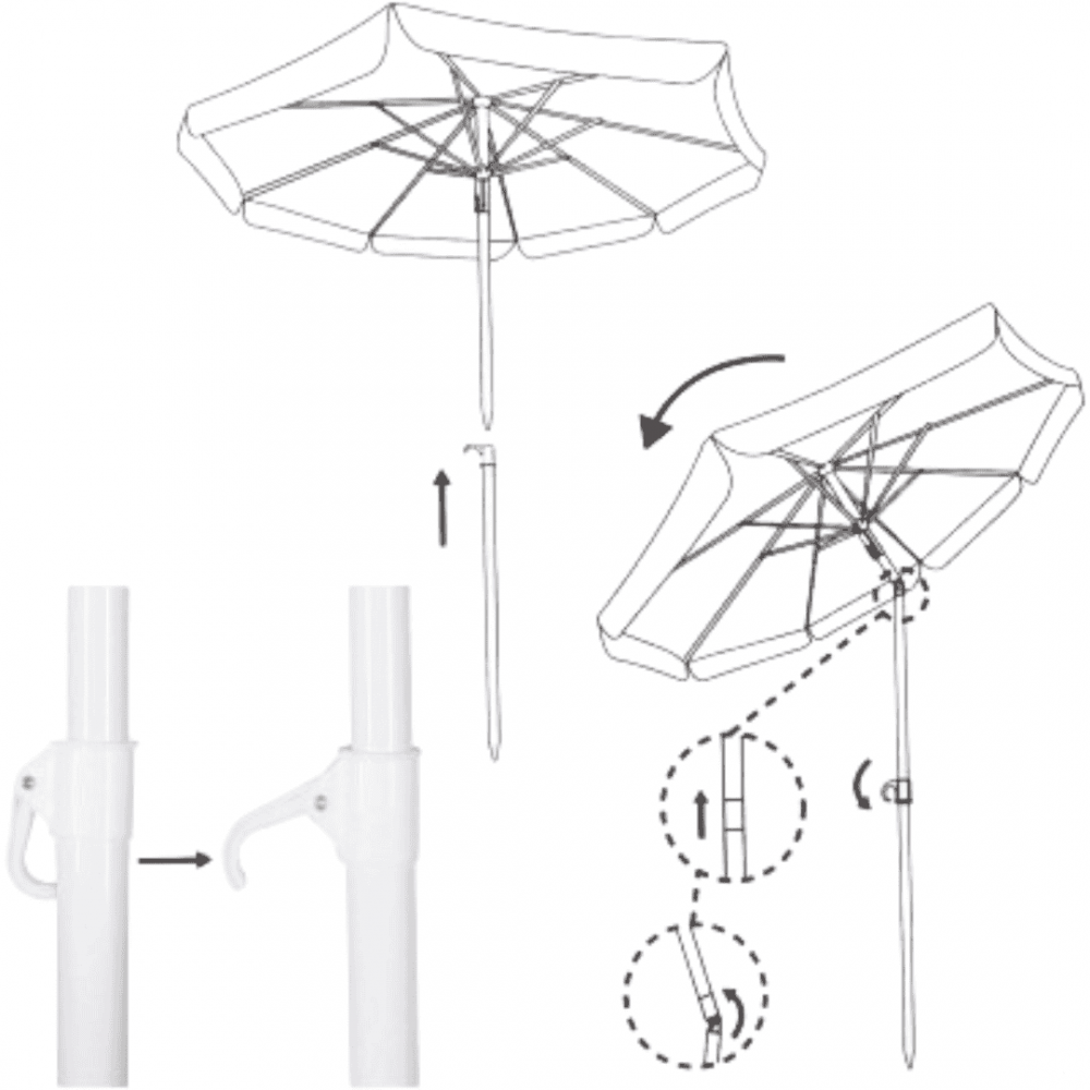 Зонтик садовый Jumi Garden 240см зеленый