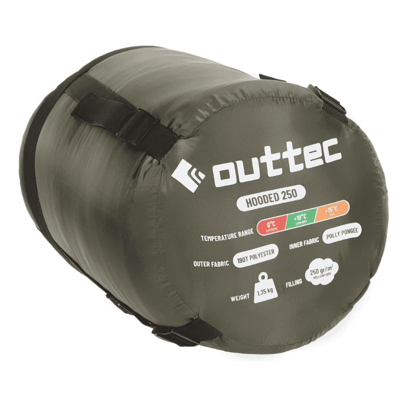 Спальний мішок ковдра Outtec з капюшоном хакі